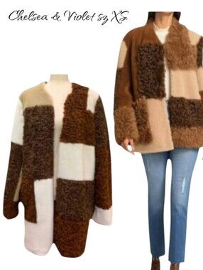 NWT Chelsea & Violet Sherpa Pea Coat Jacket sz XS